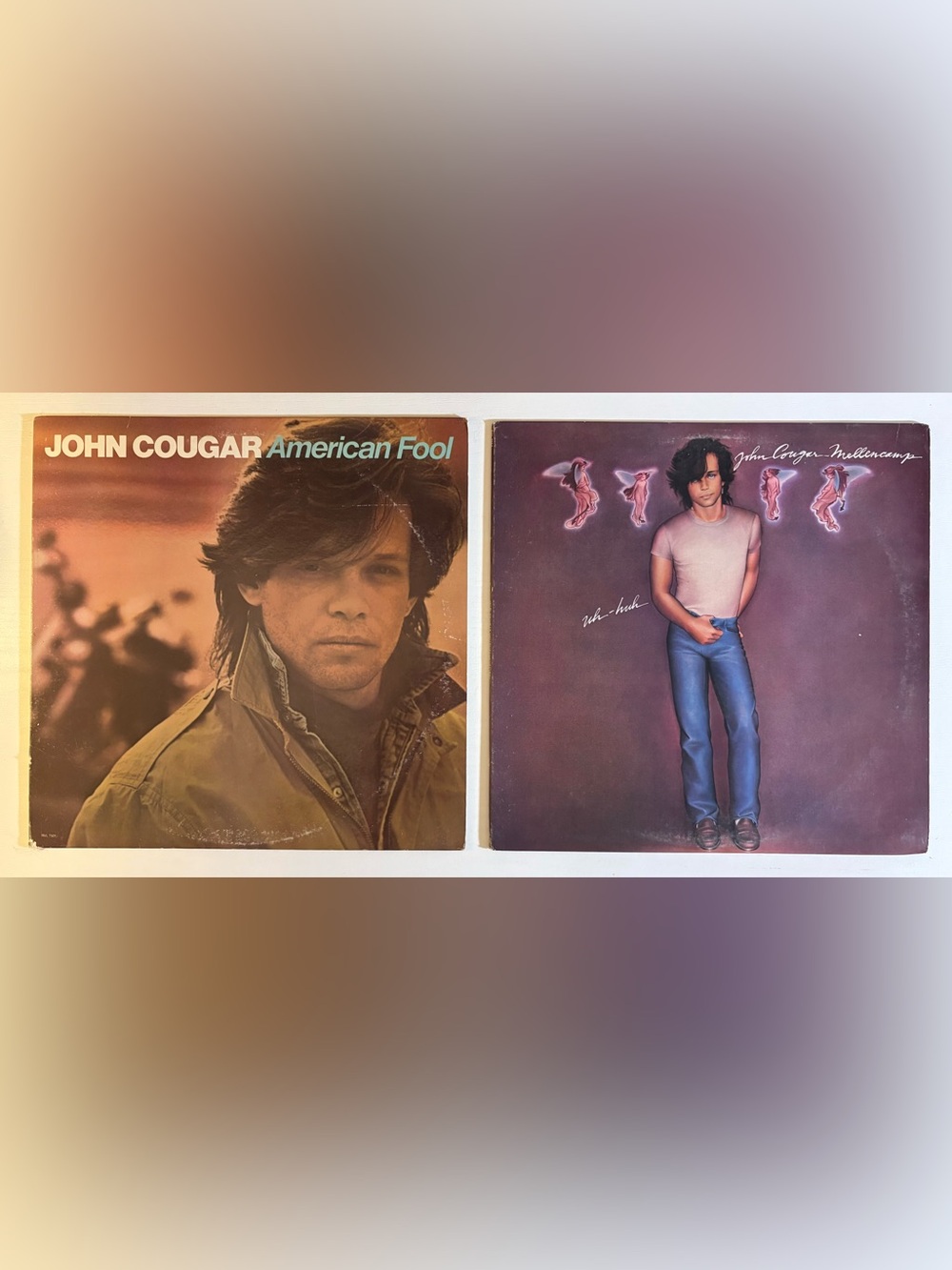 John Cougar Mellencamp Vinyl LP Lot American Fool + Uh-Huh 1980s Rock